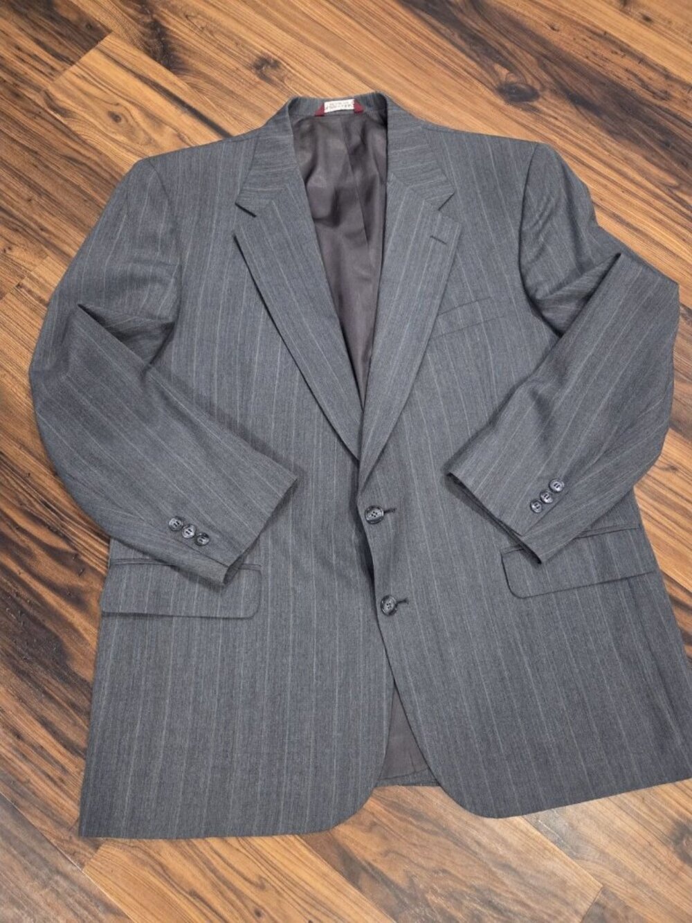 Vtg Botany 500 Blazer 44L Gray Multi Pinstripe Pink Gold The Hub 1960s Retro